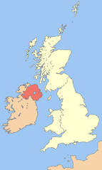 Map of Northern Ireland in the United Kingdom