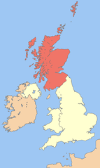 Map of Scotland in the United Kingdom