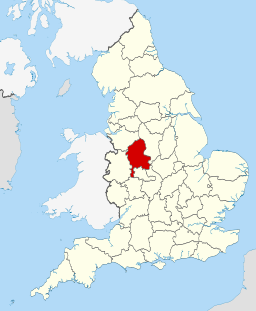 Staffordshire in England Map