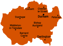 City of Durham in County Durham Map